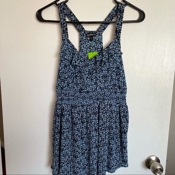 Express Tops - Express Sleeveless Floral Flutter Blouse - Size S